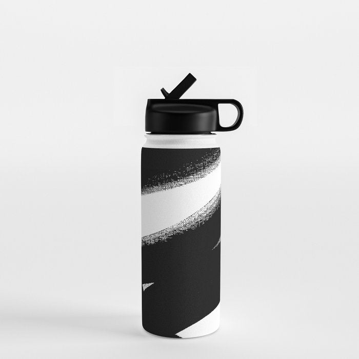 Brush Stroke â Black Abstract Water Bottle Gallery Image 1