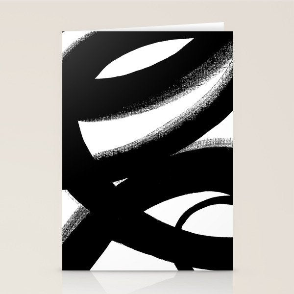 Brush Stroke â Black Abstract Stationery Card Gallery Image 2