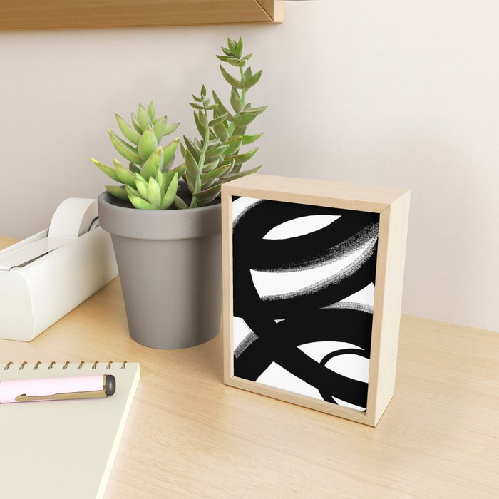 Brush Stroke â Black Abstract Mini Art Print Gallery Image 2