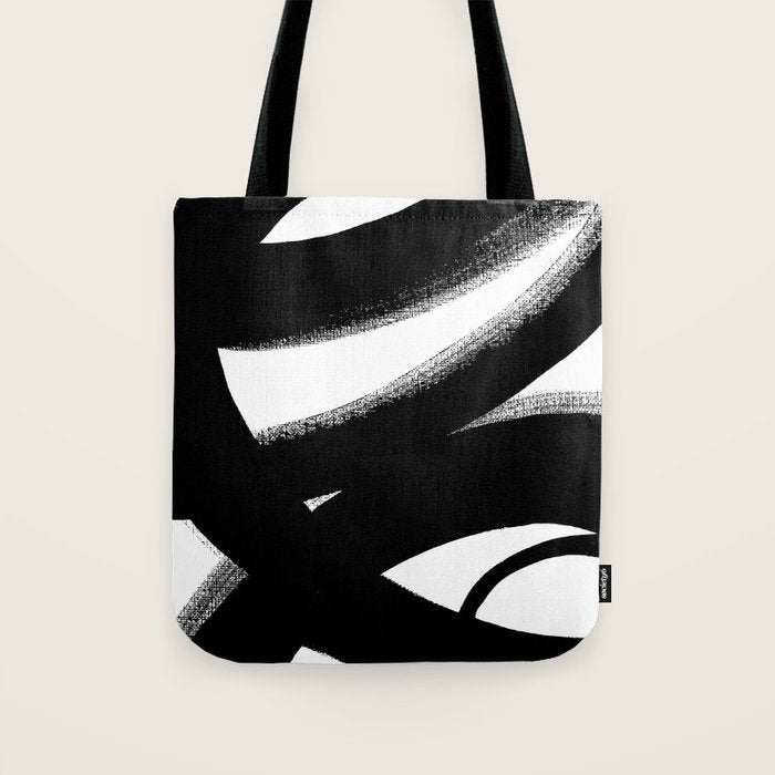 Brush Stroke â Black Abstract Tote Bag Gallery Image 1
