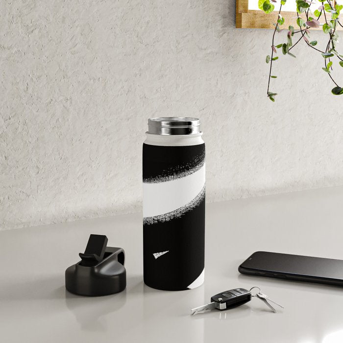 Brush Stroke â Black Abstract Water Bottle Gallery Image 4