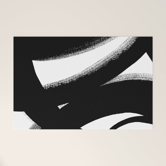 Brush Stroke â Black Abstract Welcome Mat Gallery Image 1