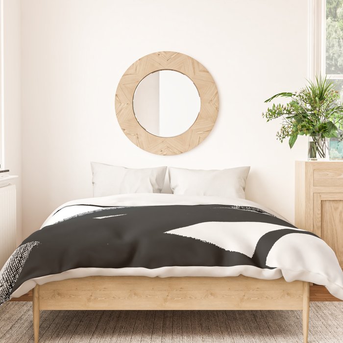 Brush Stroke â Black Abstract Duvet Cover Gallery Image 3