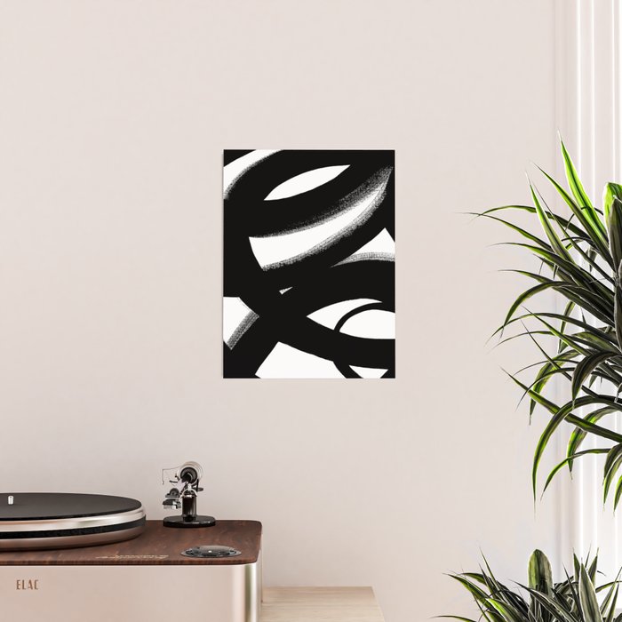 Brush Stroke â Black Abstract Poster Gallery Image 2