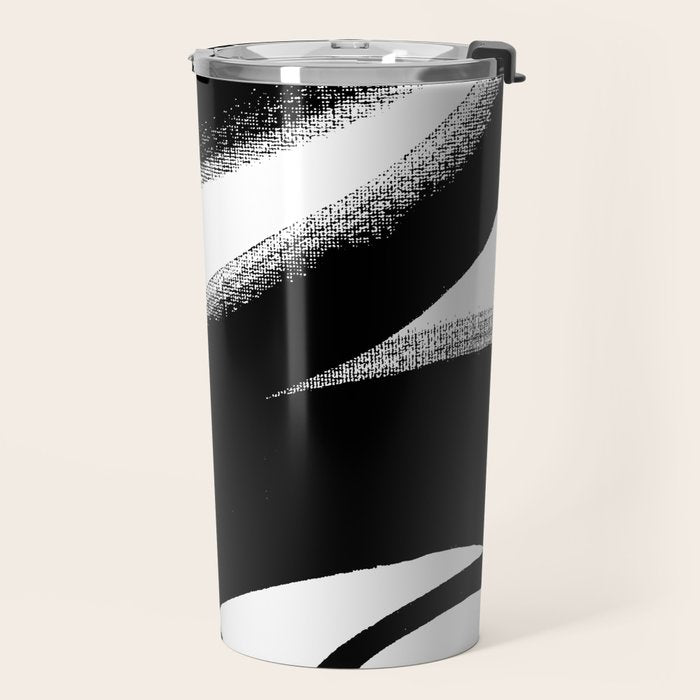 Brush Stroke â Black Abstract Travel Mug Gallery Image 2
