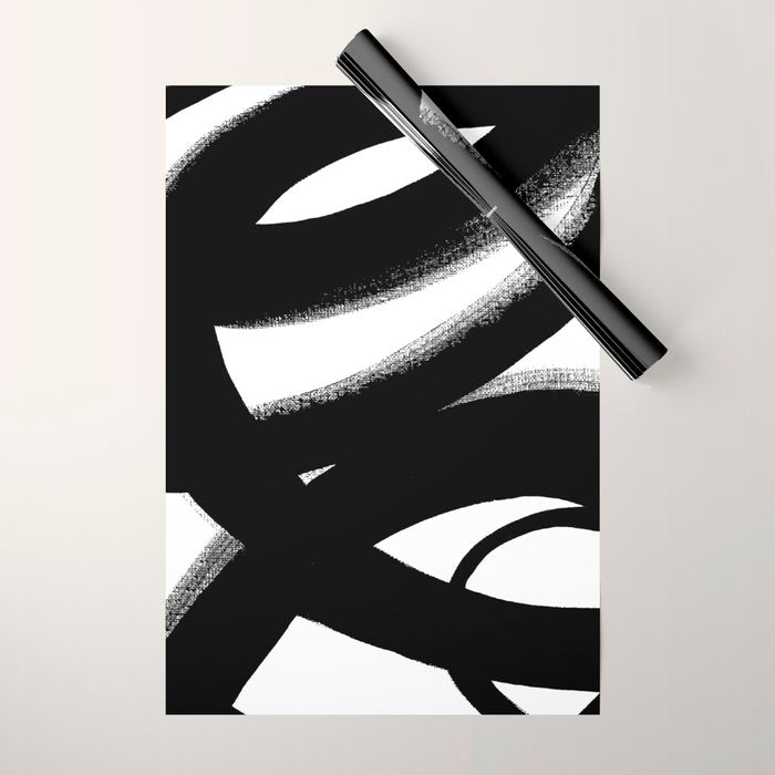 Brush Stroke â Black Abstract Wrapping Paper Gallery Image 1