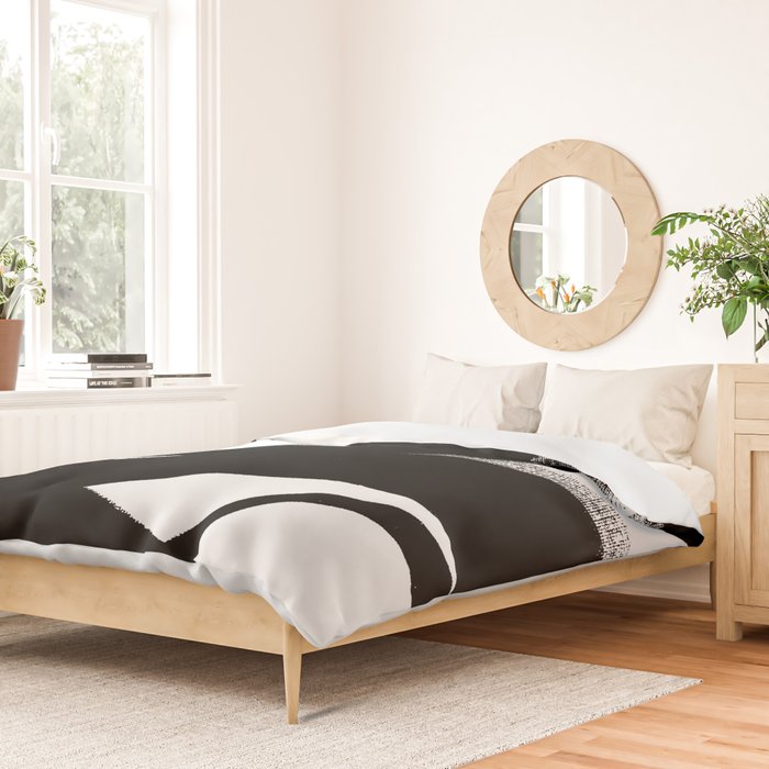 Brush Stroke â Black Abstract Duvet Cover Gallery Image 2