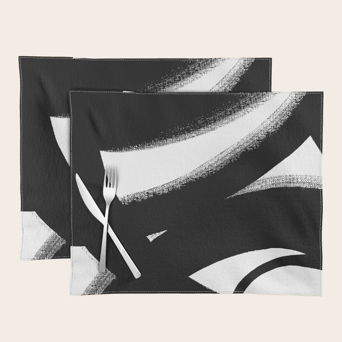 Brush Stroke â Black Abstract Placemat Gallery Image 1