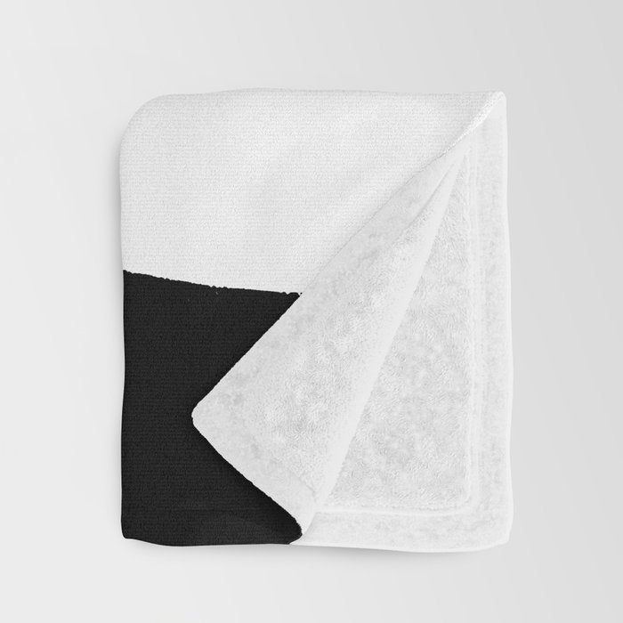 Brush Stroke â Black Abstract Throw Blanket Gallery Image 3
