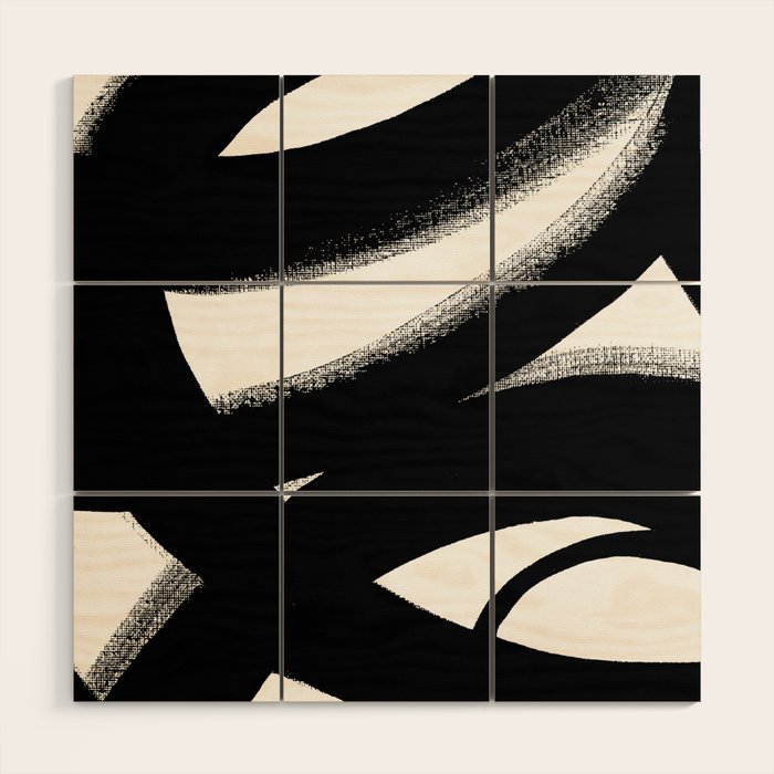 Brush Stroke â Black Abstract Wood Wall Art Gallery Image 1