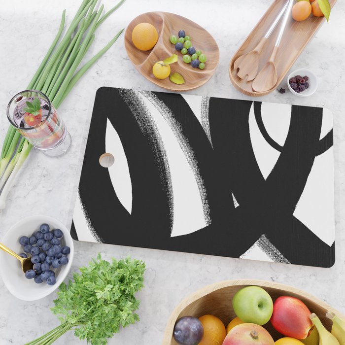 Brush Stroke â Black Abstract Cutting Board Gallery Image 2