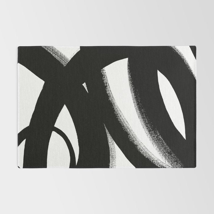 Brush Stroke â Black Abstract Rug Gallery Image 2
