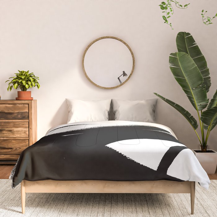 Brush Stroke â Black Abstract Comforter Gallery Image 3