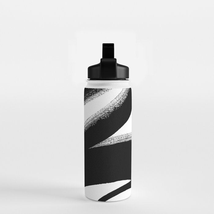 Brush Stroke â Black Abstract Water Bottle Gallery Image 2