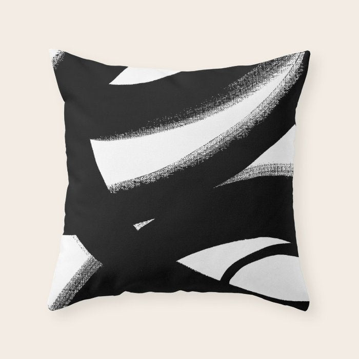 Brush Stroke â Black Abstract Throw Pillow Gallery Image 6