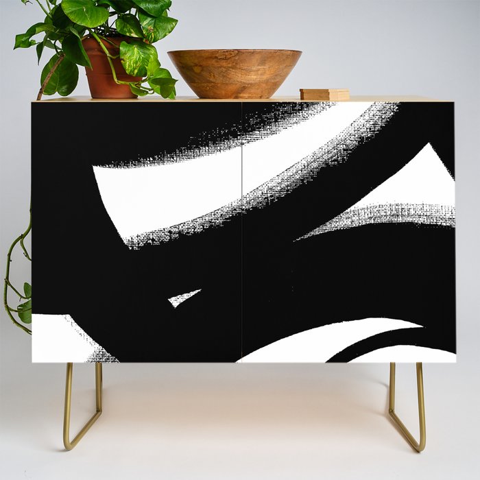 Brush Stroke â Black Abstract Credenza Gallery Image 1