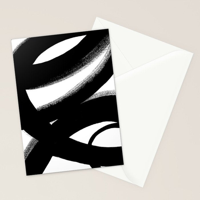 Brush Stroke â Black Abstract Stationery Card Gallery Image 2