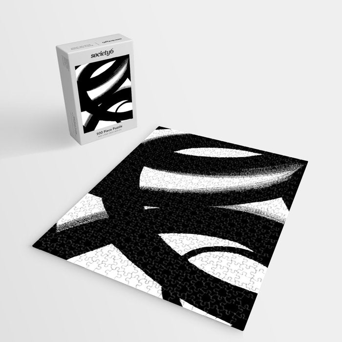 Brush Stroke â Black Abstract Jigsaw Puzzle Gallery Image 2