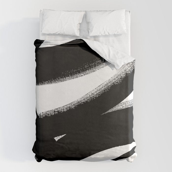 Brush Stroke â Black Abstract Duvet Cover Gallery Image 6