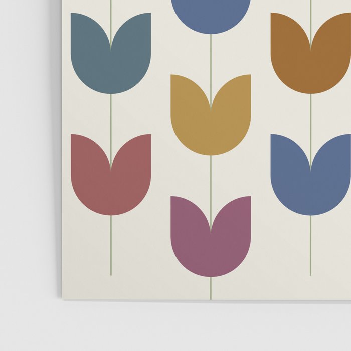 Spring Tulips VIII Multicolor Mid Century Flowers Poster Gallery Image 3