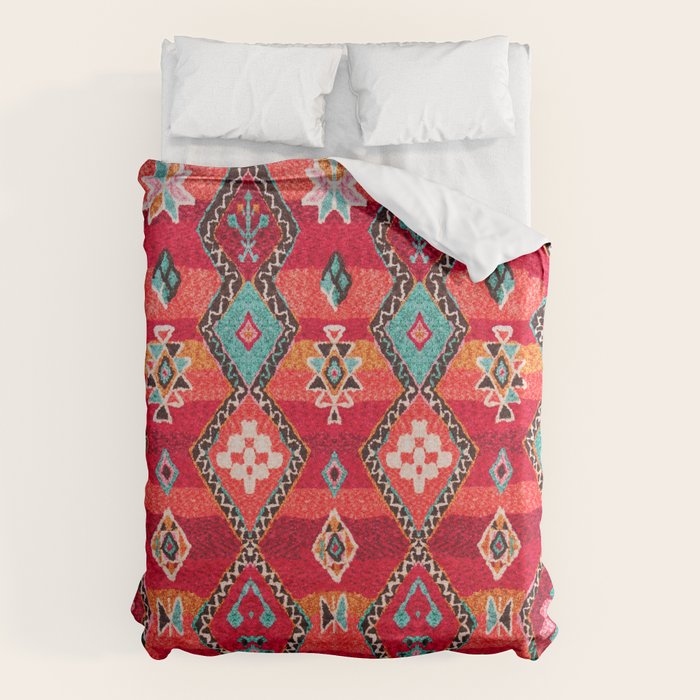 Epic Red Oriental Anthropologie Berber Atlas Moroccan Style Duvet Cover Gallery Image 6