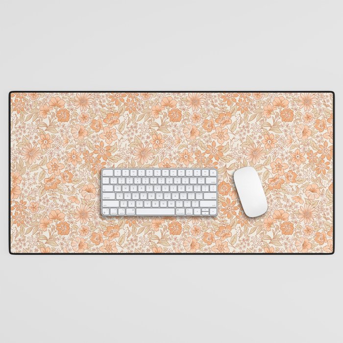 Posey - peach Desk Mat Gallery Image 1