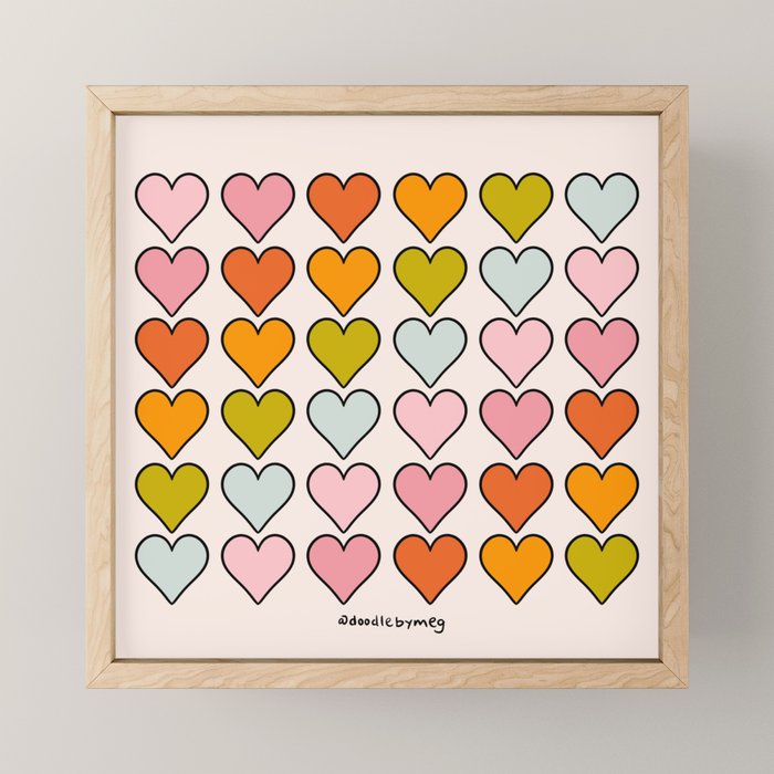Rainbow Hearts Mini Art Print Gallery Image 1