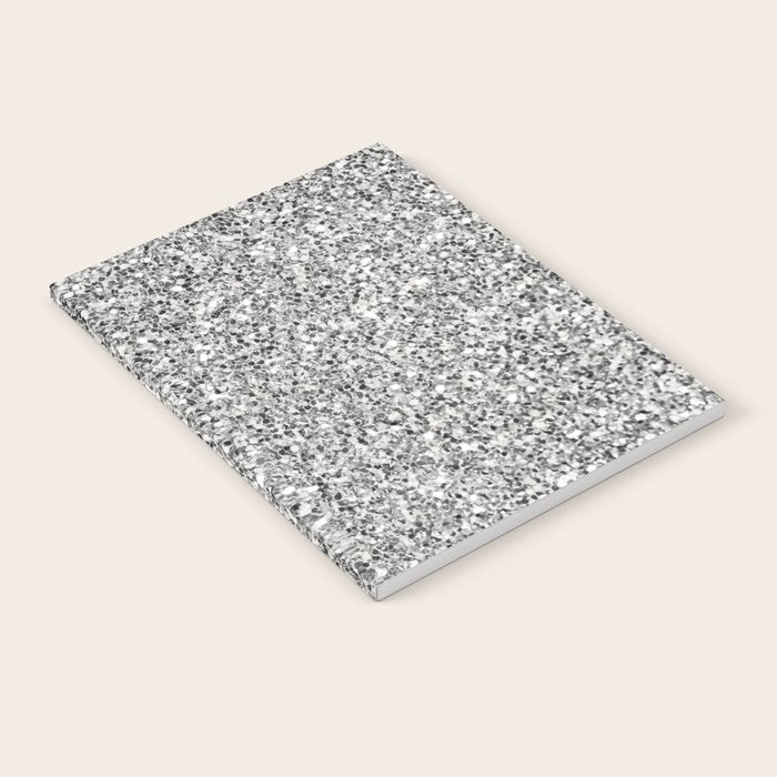 Silver Glitter Notebook Gallery Image 1