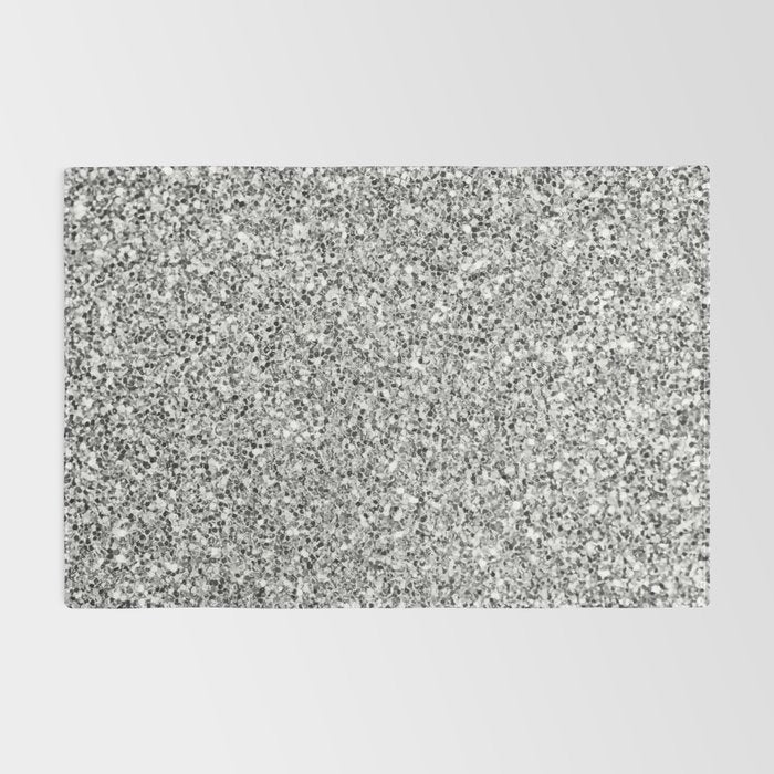 Silver Glitter Rug Gallery Image 2