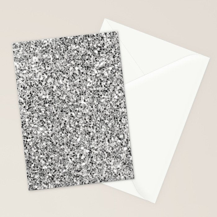 Silver Glitter Stationery Card Gallery Image 2
