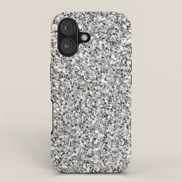 Silver Glitter iPhone Case Gallery Image 1