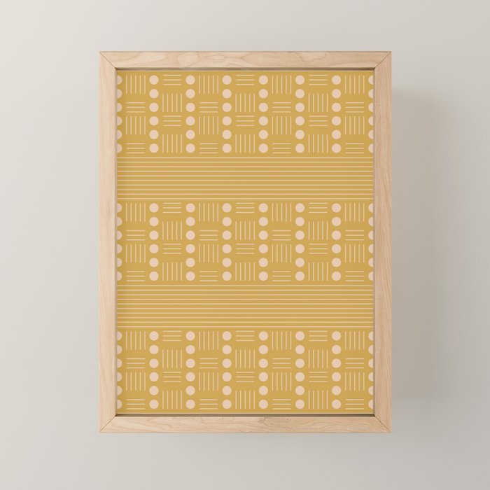 Lines and Circle in Mustard Mini Art Print Gallery Image 1