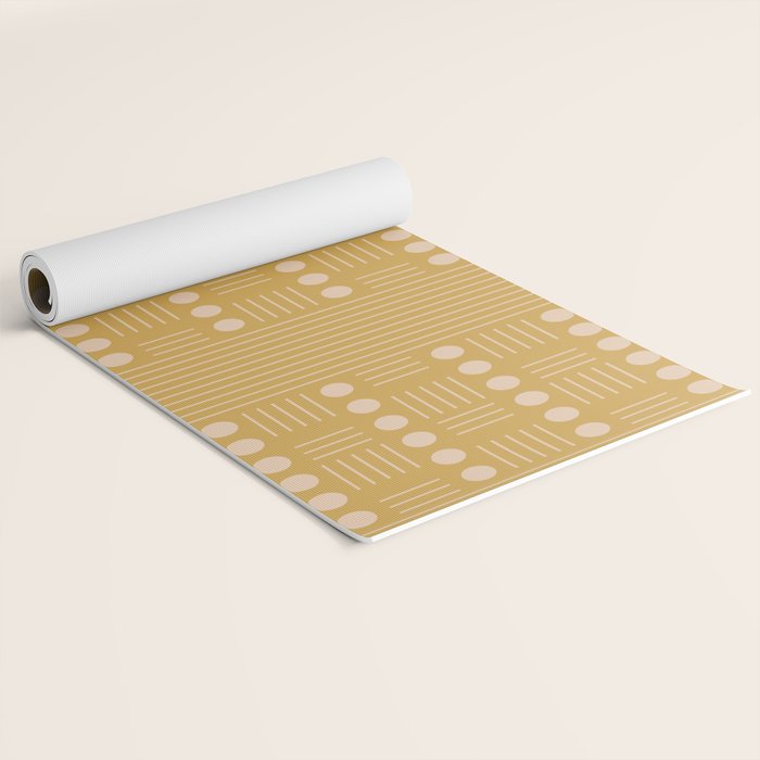 Lines and Circle in Mustard Yoga Mat Gallery Image 2
