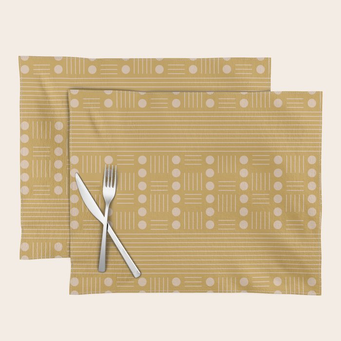 Lines and Circle in Mustard Placemat Gallery Image 1