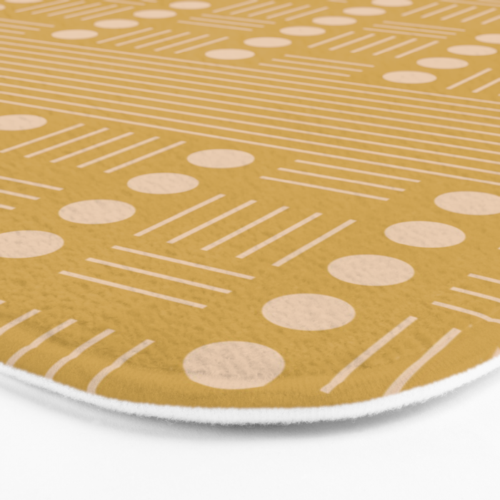 Lines and Circle in Mustard Bath Mat Gallery Image 3