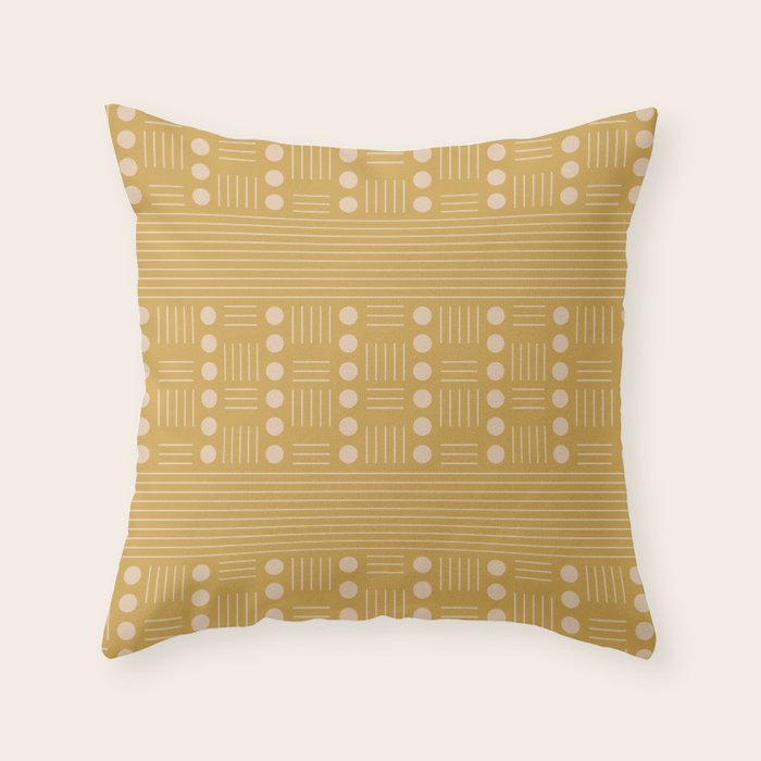 Lines and Circle in Mustard Throw Pillow Gallery Image 6