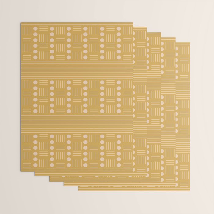 Lines and Circle in Mustard Wrapping Paper Gallery Image 3