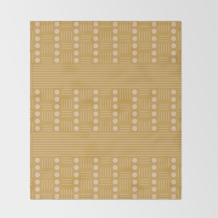 Lines and Circle in Mustard Throw Blanket Gallery Image 2