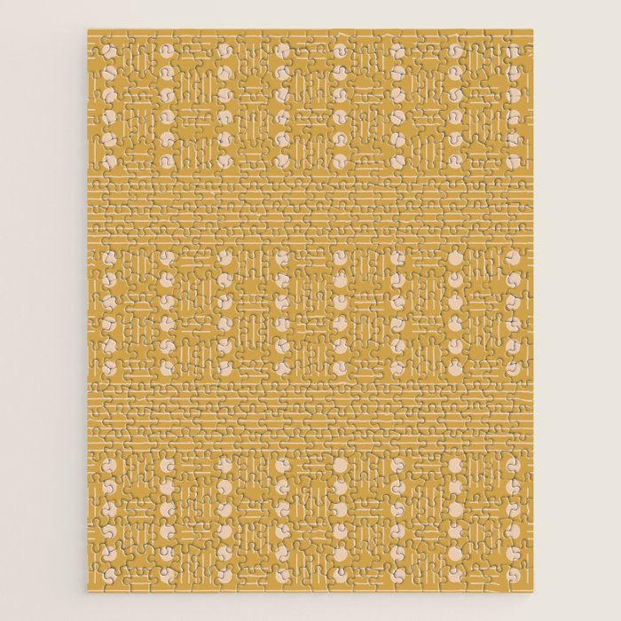 Lines and Circle in Mustard Jigsaw Puzzle Gallery Image 1