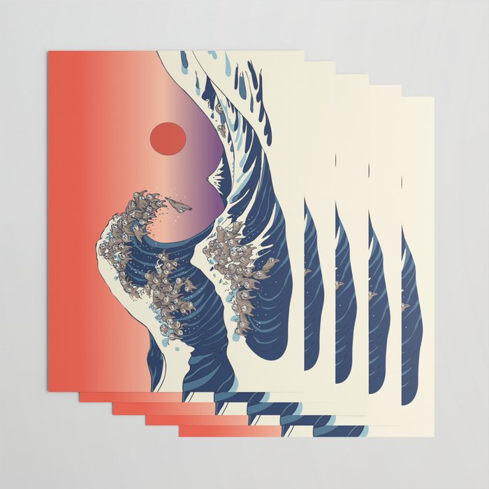 The Great Wave of Sloth Wrapping Paper Gallery Image 3