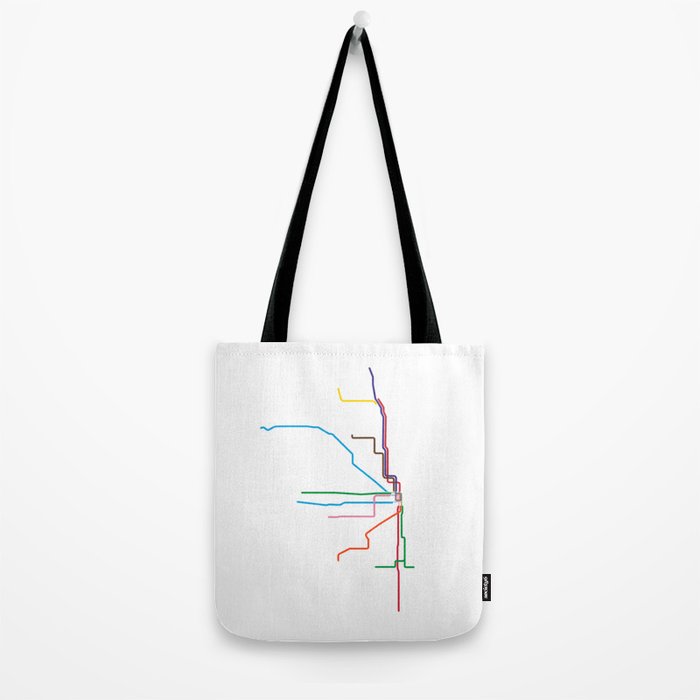 Chicago Transit Map Tote Bag Gallery Image 2
