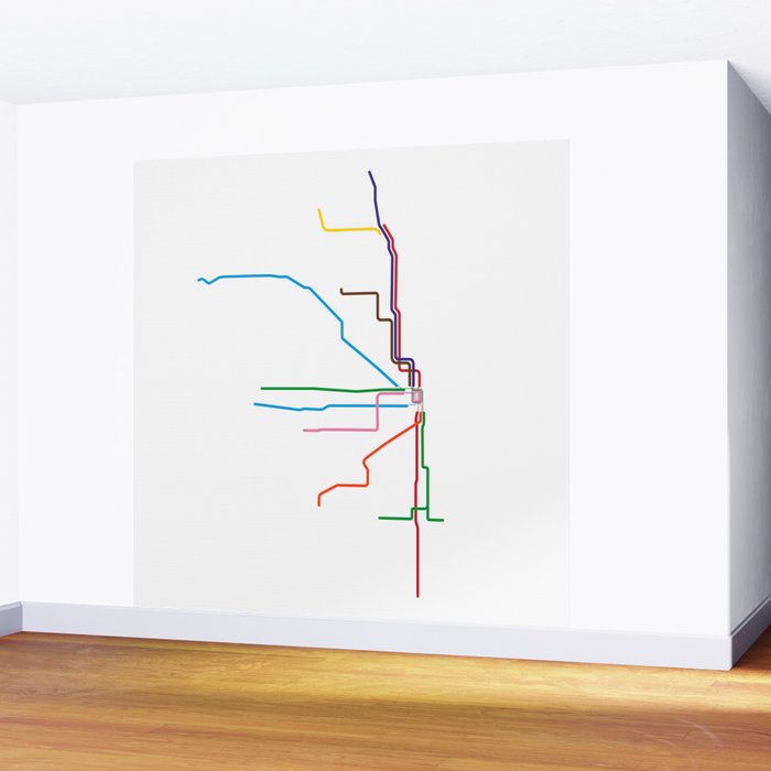 Chicago Transit Map Wall Mural Gallery Image 2