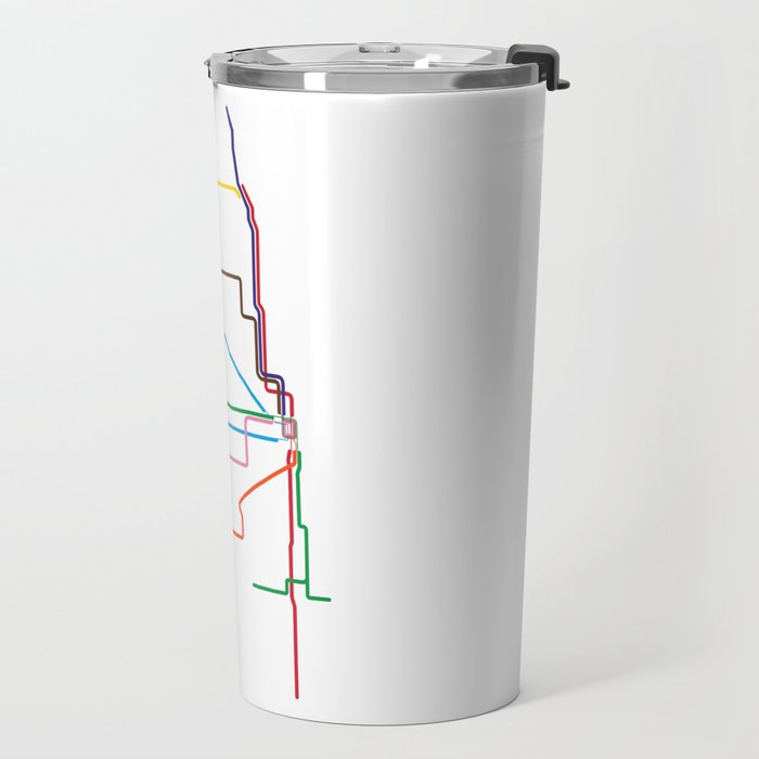 Chicago Transit Map Travel Mug Gallery Image 2