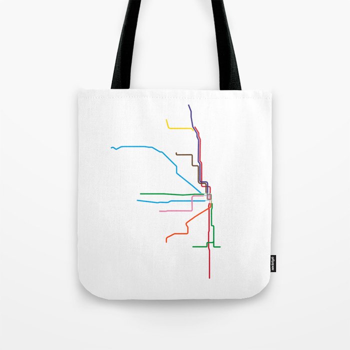 Chicago Transit Map Tote Bag Gallery Image 1