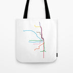 Chicago Transit Map Tote Bag Gallery Image 1