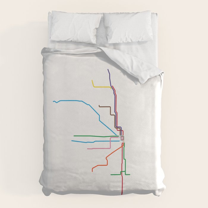 Chicago Transit Map Duvet Cover Gallery Image 6
