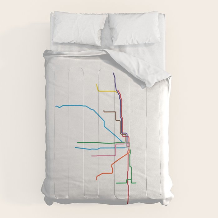 Chicago Transit Map Comforter Gallery Image 6