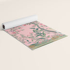 Chinoiserie Pink Fresco Floral Garden Birds Oriental Botanical Yoga Mat Gallery Image 2