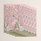 Chinoiserie Pink Fresco Floral Garden Birds Oriental Botanical Wrapping Paper Gallery Image 3