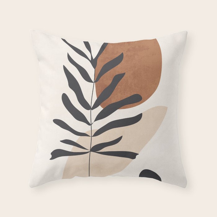 Abstract Art  Minimal Plant 12 Throw Pillow Gallery Image 1